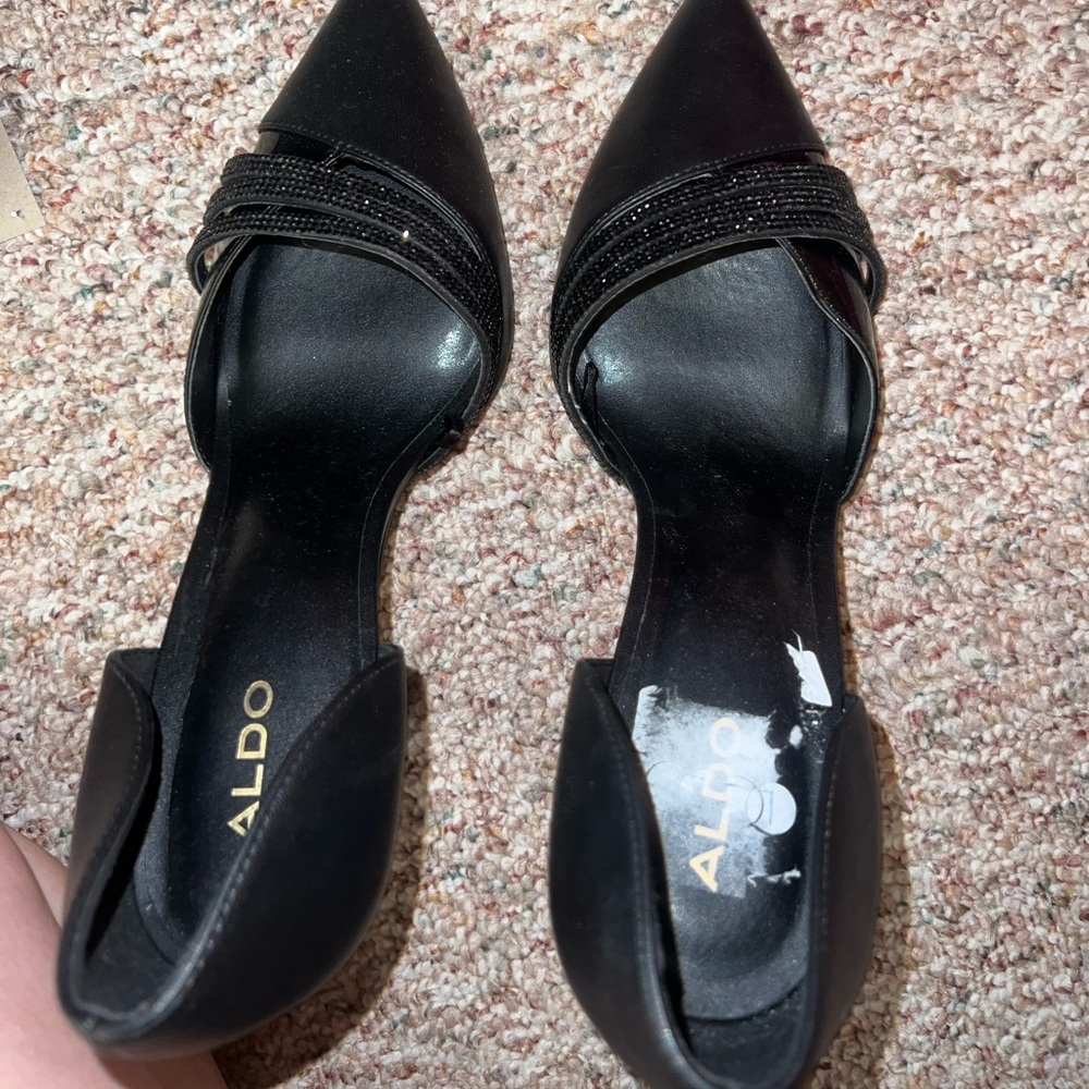 Aldo Black Shiny Heels